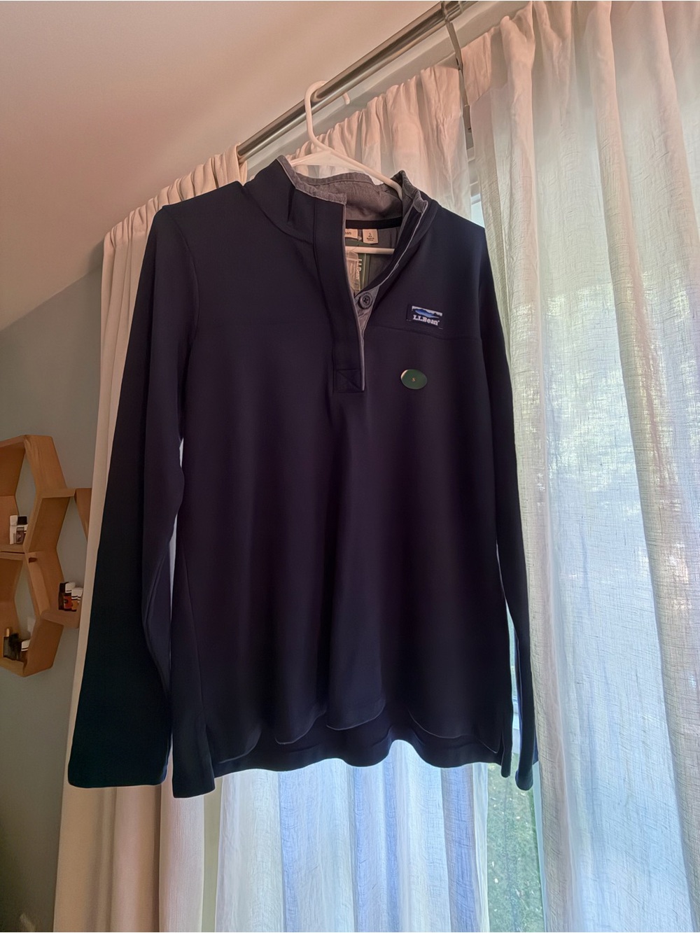 L.L. Bean Women’s Navy Quarter-Button Pull-Over Sweatshirt